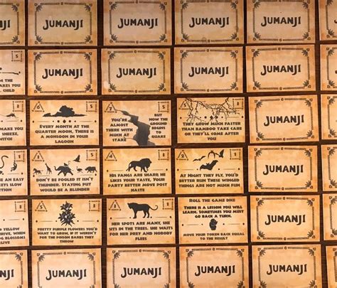jumanji board game cards